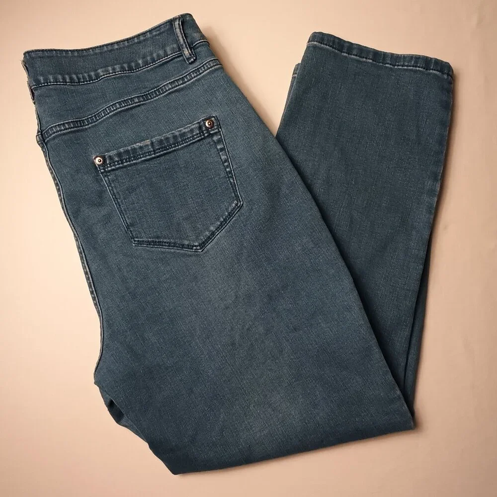 J.Jill Denim Jeans High Rise Slim Ankle Size 14P Medium Wash Center Seam - Picture 1 of 9
